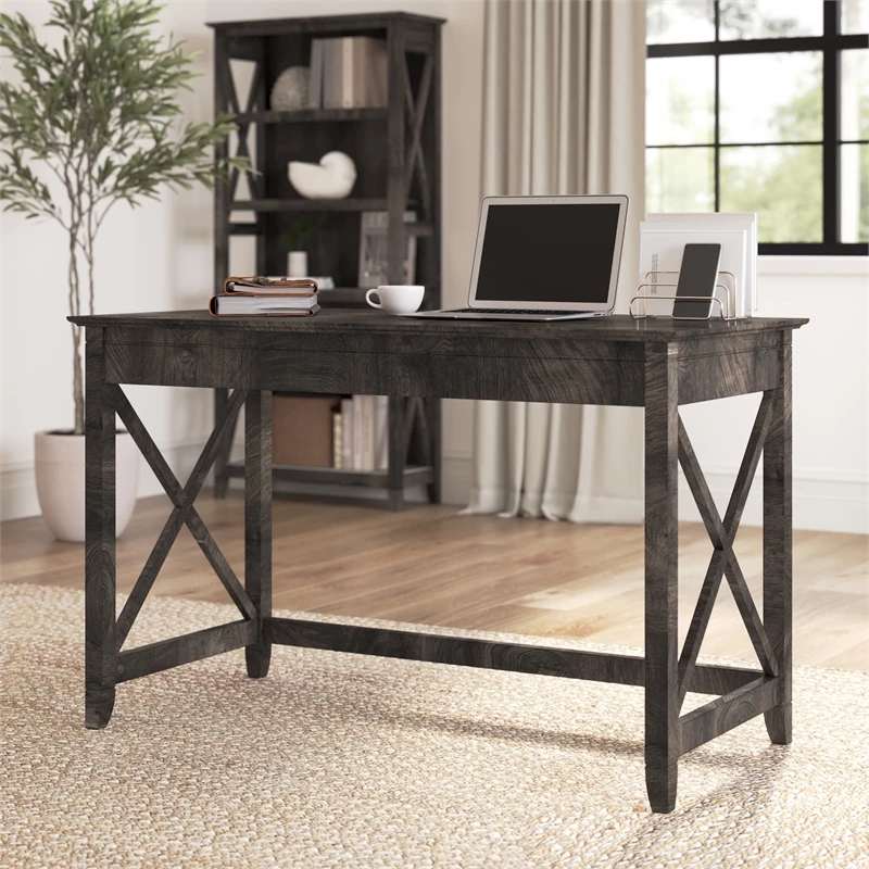 Key West 48W Writing Desk In Dark Gray Hickory - Engineered Wood 18 Key West 48W Writing Desk In Dark Gray Hickory - Engineered Wood - Image 16