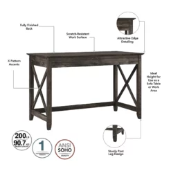 Key West 2 Person Desk Set With File Cabinet In Linen White - Engineered Wood -CYMAX Sales 2552214 3 L