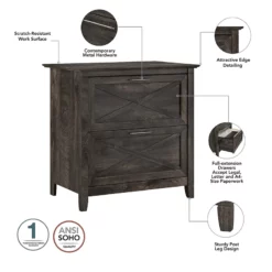 Key West 2 Person Desk Set With File Cabinet In Linen White - Engineered Wood -CYMAX Sales 2552214 4 L