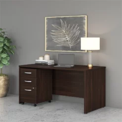 Studio C 60W X 30D Office Desk With Drawers In Black Walnut - Engineered Wood -CYMAX Sales 2552253 8 L