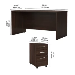 Studio C 60W X 30D Office Desk With Drawers In Black Walnut - Engineered Wood -CYMAX Sales 2552253 9 L