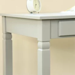 FurnitureR Osmin Wood French Country Writing Desk With 2 Drawers In Brown -CYMAX Sales 2558270 5 L