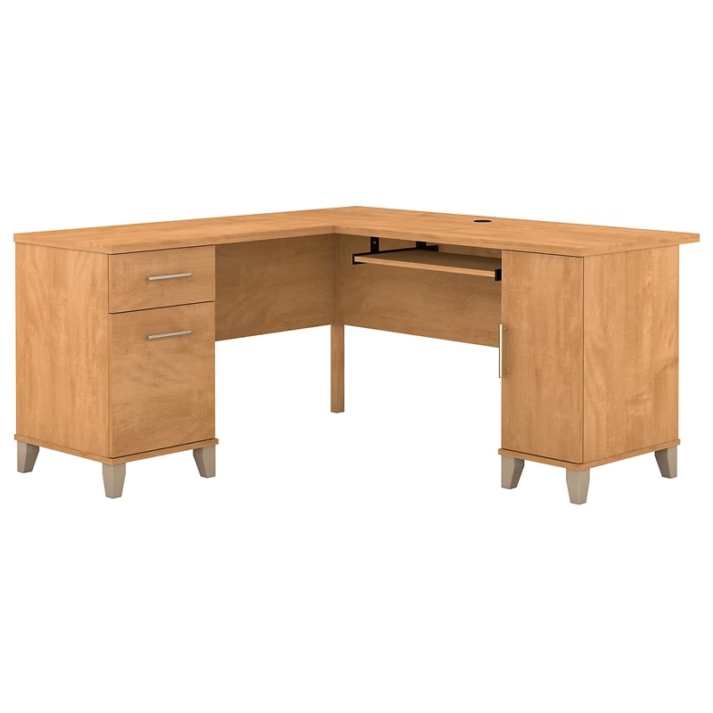 Bush Furniture Somerset 60W L Desk In Maple Cross - Engineered Wood 10 Bush Furniture Somerset 60W L Desk In Maple Cross - Engineered Wood - Image 8