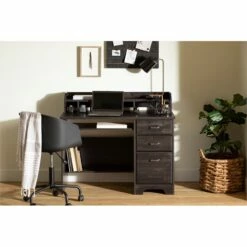 Computer Office Desk With Hutch Black Versa South Shore 11 Computer Office Desk With Hutch Black Versa South Shore -CYMAX Sales 2559494 2 L