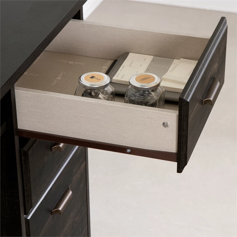 Computer Office Desk With Hutch Black Versa South Shore 6 Computer Office Desk With Hutch Black Versa South Shore - Image 4