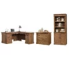 Home Square Set With L-Shape Desk 3-Shelf Bookcase And 2-Drawer File Cabinet -CYMAX Sales 2559728 L