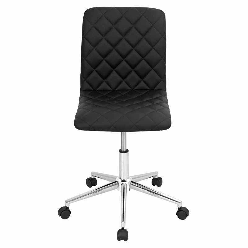 LumiSource Caviar Contemporary Metal And PU Leather Office Chair In Black 4 LumiSource Caviar Contemporary Metal And PU Leather Office Chair In Black - Image 3