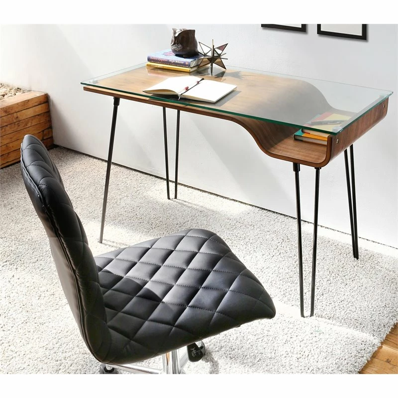 LumiSource Caviar Contemporary Metal And PU Leather Office Chair In Black 8 LumiSource Caviar Contemporary Metal And PU Leather Office Chair In Black - Image 7