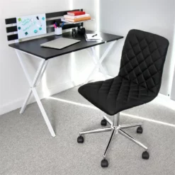 LumiSource Caviar Contemporary Metal And PU Leather Office Chair In Black 18 LumiSource Caviar Contemporary Metal And PU Leather Office Chair In Black -CYMAX Sales 2561246 7 L