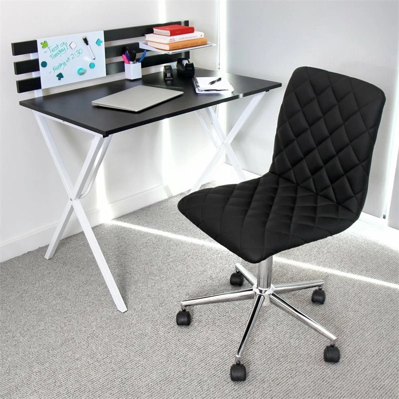LumiSource Caviar Contemporary Metal And PU Leather Office Chair In Black 9 LumiSource Caviar Contemporary Metal And PU Leather Office Chair In Black - Image 8