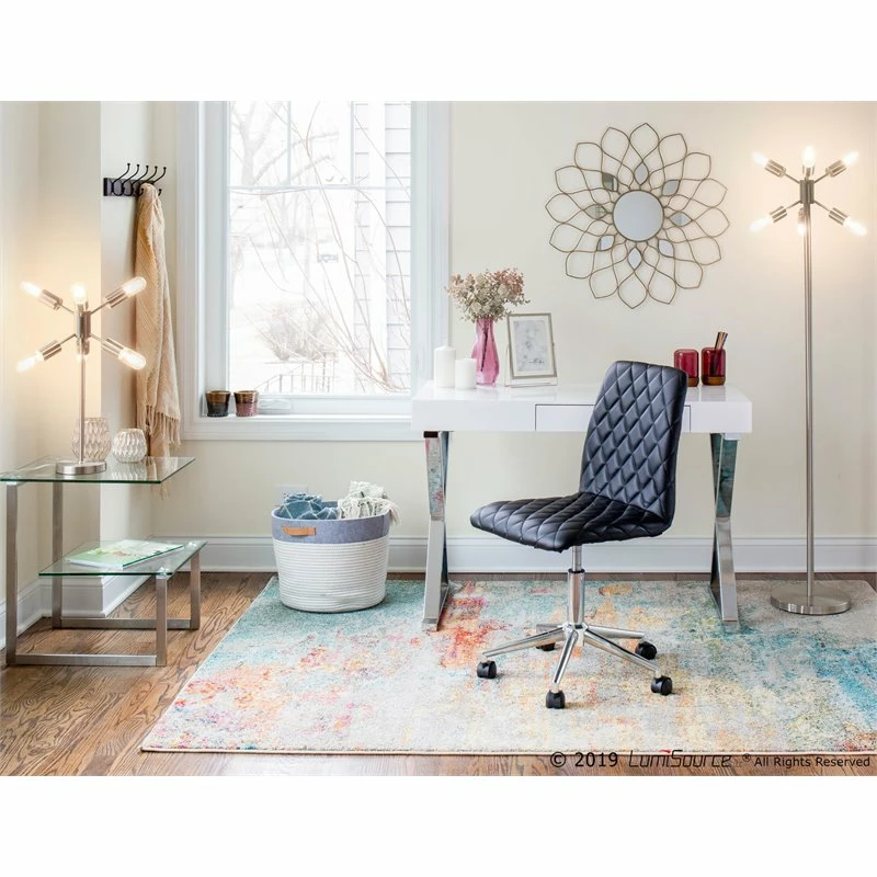 LumiSource Caviar Contemporary Metal And PU Leather Office Chair In Black 10 LumiSource Caviar Contemporary Metal And PU Leather Office Chair In Black - Image 9