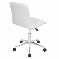 LumiSource Caviar Contemporary Metal And PU Leather Office Chair In White -CYMAX Sales 2561247 4 L