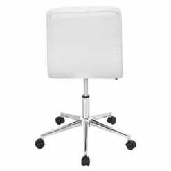 LumiSource Caviar Contemporary Metal And PU Leather Office Chair In White -CYMAX Sales 2561247 5 L