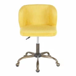 LumiSource Fran Fabric Foam And Painted Steel Task Chair In Antique/Yellow 12 LumiSource Fran Fabric Foam And Painted Steel Task Chair In Antique/Yellow -CYMAX Sales 2561249 2 L