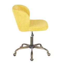 LumiSource Fran Fabric Foam And Painted Steel Task Chair In Antique/Yellow 13 LumiSource Fran Fabric Foam And Painted Steel Task Chair In Antique/Yellow -CYMAX Sales 2561249 3 L
