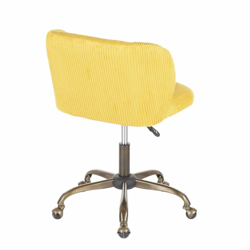 LumiSource Fran Fabric Foam And Painted Steel Task Chair In Antique/Yellow 7 LumiSource Fran Fabric Foam And Painted Steel Task Chair In Antique/Yellow - Image 5