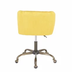 LumiSource Fran Fabric Foam And Painted Steel Task Chair In Antique/Yellow 15 LumiSource Fran Fabric Foam And Painted Steel Task Chair In Antique/Yellow -CYMAX Sales 2561249 5 L