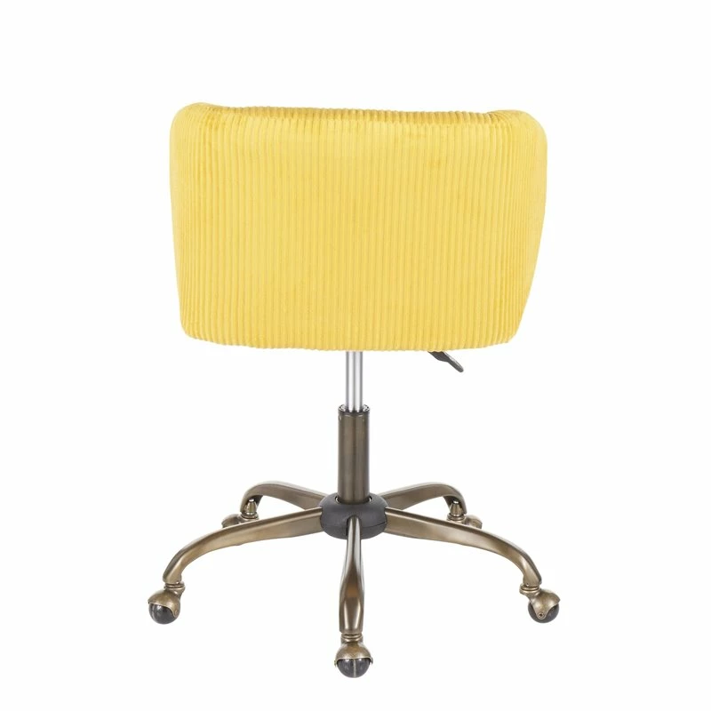 LumiSource Fran Fabric Foam And Painted Steel Task Chair In Antique/Yellow 8 LumiSource Fran Fabric Foam And Painted Steel Task Chair In Antique/Yellow - Image 6