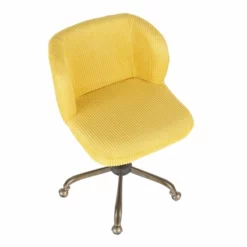 LumiSource Fran Fabric Foam And Painted Steel Task Chair In Antique/Yellow 16 LumiSource Fran Fabric Foam And Painted Steel Task Chair In Antique/Yellow -CYMAX Sales 2561249 6 L