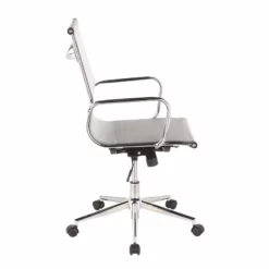 LumiSource Mirage Mesh Fabric And Metal Office Chair In Chrome/Silver -CYMAX Sales 2561262 3 L