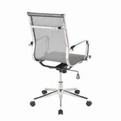 LumiSource Mirage Mesh Fabric And Metal Office Chair In Chrome/Silver -CYMAX Sales 2561262 4 L
