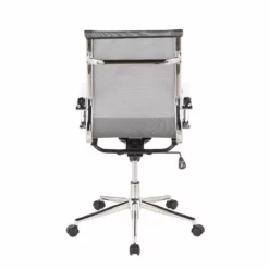 LumiSource Mirage Mesh Fabric And Metal Office Chair In Chrome/Silver -CYMAX Sales 2561262 5 L