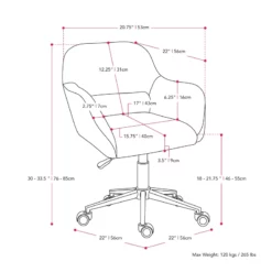 Atlin Designs Fabric Upholstered Task Chair In Off White -CYMAX Sales 2561608 3 L