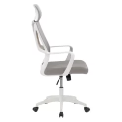 UrbanPro Fabric Mesh Back Office Chair In Gray And White -CYMAX Sales 2561820 10 L