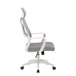 UrbanPro Fabric Mesh Back Office Chair In Gray And White -CYMAX Sales 2561820 11 L
