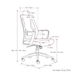 UrbanPro Fabric Mesh Back Office Chair In Gray And White -CYMAX Sales 2561820 4 L