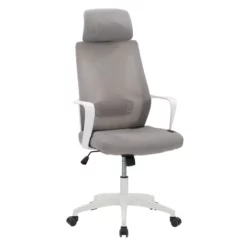 UrbanPro Fabric Mesh Back Office Chair In Gray And White
