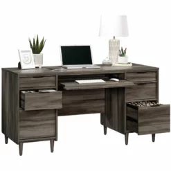 Home Square 3-Piece Set With Desk Base Storage Cabinet & Narrow Storage Cabinet -CYMAX Sales 2564164 12 L