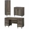Home Square 3-Piece Set With Desk Base Storage Cabinet & Narrow Storage Cabinet