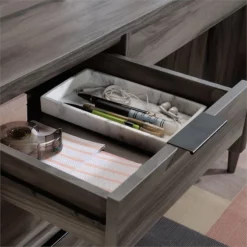 Home Square 2-Piece Set With Executive Desk & Cabinet With File In Jet Acacia -CYMAX Sales 2564175 10 L