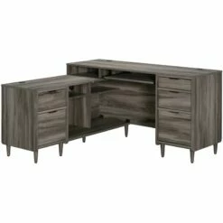 Home Square 2-Piece Set With L-Shaped Desk & Base Storage Cabinet In Jet Acacia -CYMAX Sales 2564177 2 L