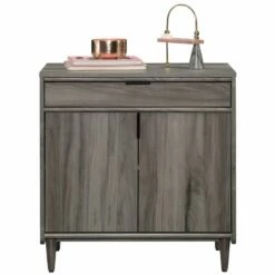 Home Square 2-Piece Set With L-Shaped Desk & Base Storage Cabinet In Jet Acacia -CYMAX Sales 2564177 7 L