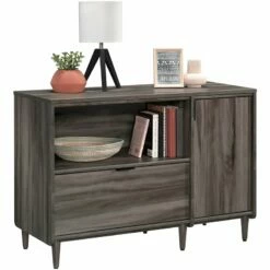 Home Square 2-Piece Set With L-Shaped Desk & Credenza For TVs Upto 46" -CYMAX Sales 2564179 13 L