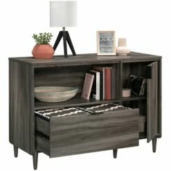 Home Square 2-Piece Set With L-Shaped Desk & Credenza For TVs Upto 46" -CYMAX Sales 2564179 15 L