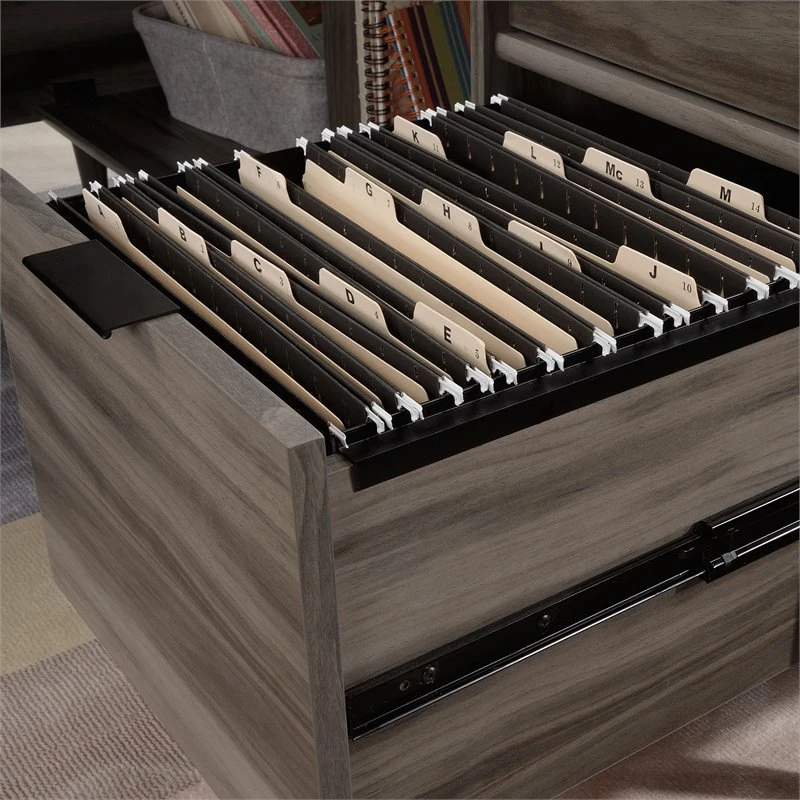 Home Square 2-Piece Set With L-Shaped Desk & Lateral File Cabinet In Jet Acacia 13 Home Square 2-Piece Set With L-Shaped Desk & Lateral File Cabinet In Jet Acacia - Image 11