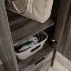 Home Square 4-Piece Set With Desk Base Cabinet Hutch & Narrow Storage Cabinet 37 Home Square 4-Piece Set With Desk Base Cabinet Hutch & Narrow Storage Cabinet -CYMAX Sales 2564184 15 L