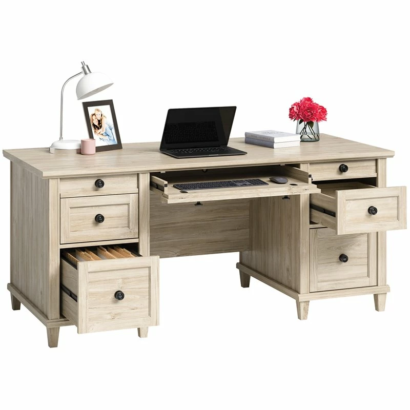Home Square 2-Piece Set With Executive Desk & Library Base In Chalk Oak 15 Home Square 2-Piece Set With Executive Desk & Library Base In Chalk Oak - Image 13