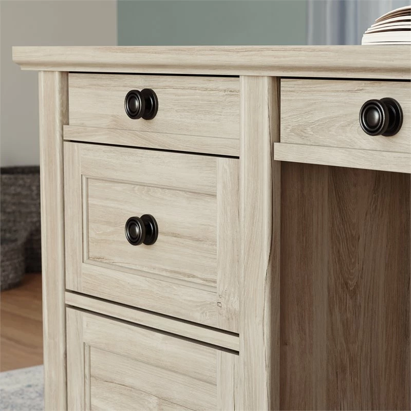 Home Square 2-Piece Set With Executive Desk & Library Base In Chalk Oak 6 Home Square 2-Piece Set With Executive Desk & Library Base In Chalk Oak - Image 4