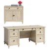 Home Square 2-Piece Set With Executive Desk & Library Base In Chalk Oak -CYMAX Sales 2565380 L