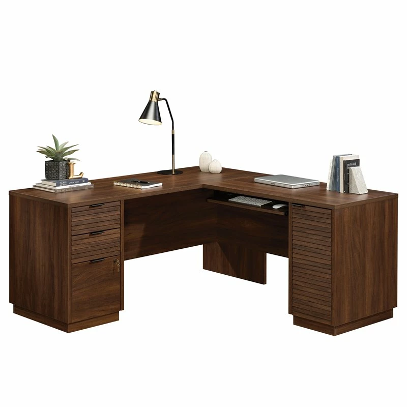 Home Square 2-Piece Set With L-Shaped Desk & Office Credenza In Spiced Mahogany 18 Home Square 2-Piece Set With L-Shaped Desk & Office Credenza In Spiced Mahogany - Image 16