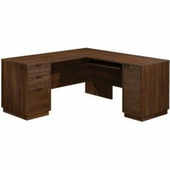 Home Square 2-Piece Set With L-Shaped Desk & Office Credenza In Spiced Mahogany 24 Home Square 2-Piece Set With L-Shaped Desk & Office Credenza In Spiced Mahogany -CYMAX Sales 2565695 2 L