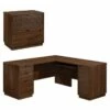Home Square 2-Piece Set With Computer Desk & Lateral File In Spiced Mahogany -CYMAX Sales 2565697 L
