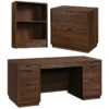 Home Square 3-Piece Set With Executive Desk Lateral File & Library Hutch -CYMAX Sales 2565702 L