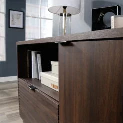 Home Square 3-Piece Set With Executive Desk & Hutch & Storage Credenza -CYMAX Sales 2566302 14 L