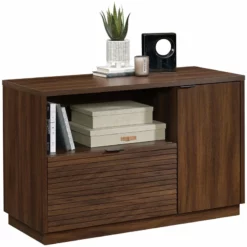 Home Square 3-Piece Set With Executive Desk & Hutch & Storage Credenza -CYMAX Sales 2566302 5 L