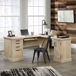 Home Square 2-Piece Set With L-Shaped Desk & Library Base Storage Stand -CYMAX Sales 2566316 6 L